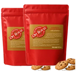 OH BOYD! dozen gourmet cookies in red resealable pouches